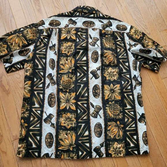 Vintage Hawaiian Aztec Tiki button up - Picture 5 of 9